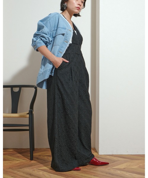 サロペット オーバーオール 「セットアップ対応」レースサロペット レディース