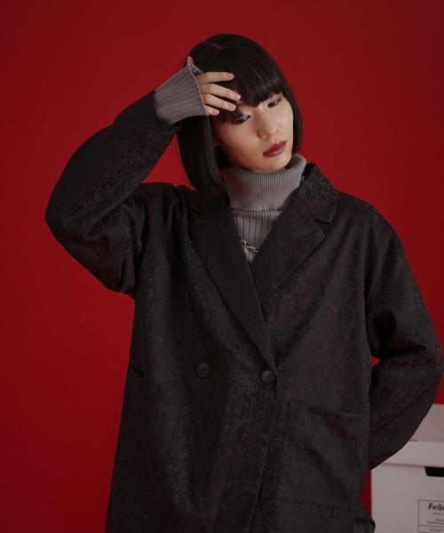 【美品】DELFINO 秋冬ジャケット Ellno de Mavie ジャケット テーラードジャケット フラワー