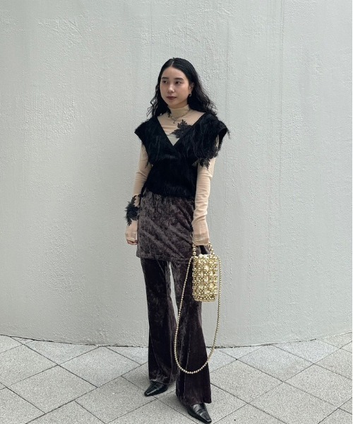 Ameri（アメリ） パンツ CRASH VELOUR WRAP SKIRT WITH PANTS