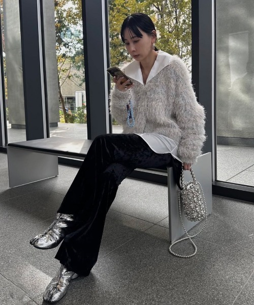 アメリCRASH VELOUR WRAP SKIRT WITH PANTS M Ameri（アメリ） パンツ CRASH VELOUR WRAP SKIRT WITH PANTS