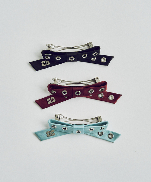 GANNI GANNI/ ガニー Eyelet Bow Barrette Satin : ZOZOTOWN