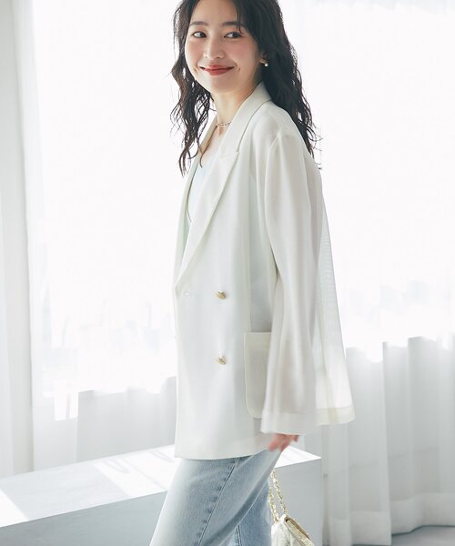 【極美品】ラブティックボンボン ウールコート アウター ジャケット ホワイト La boutique BonBon(ラブティックボンボン)のジャケット・アウター