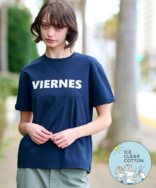 tシャツ 「接触冷感/抗菌防臭/消臭」アイスクリアコットン VIERNESロゴT レディース