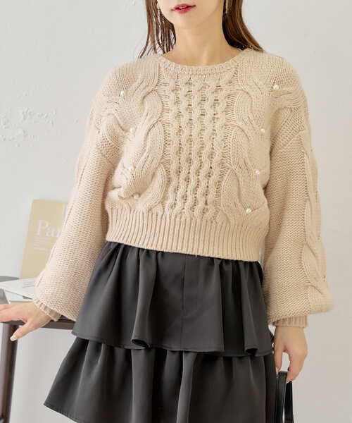 「Chico」 長袖ニット FREE アイボリー レディース_画像2