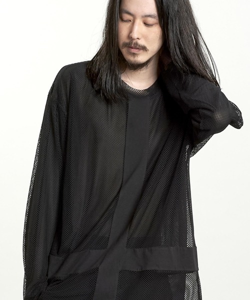 NO ID.（ノーアイディー） tシャツ 「NO ID.」Inverted Cross Mesh