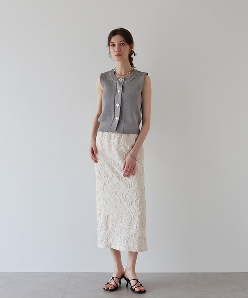 ベスト ジレ WASHED DENIM BUSTIER レディース CRB ベスト ジレ リボンレースかぎ編みベスト レディース