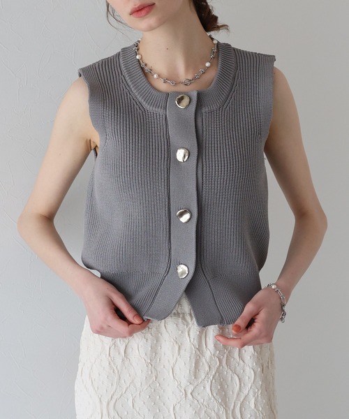 J by blue（ジェイバイブルー） ベスト ジレ ニュアンスボタンベスト