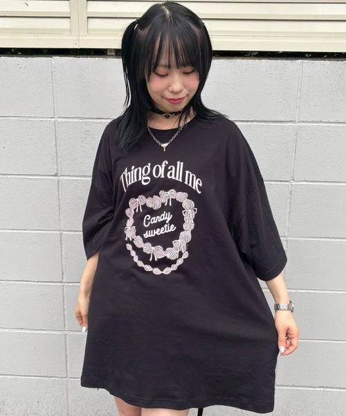 【未使用新品】CANDY SWEETIE BIG BIG Tシャツ ホワイト Candy Stripper tシャツ CANDY SWEETIE BIG Tシャツ レディース
