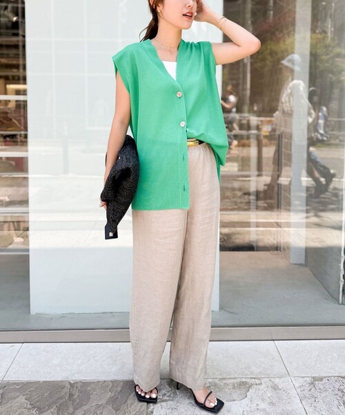 NOLLEY'S ニットジレ✨ベスト　グレー　肩タック　2024SS セール 30%OFF】肩タックV前あきベスト(505858499) | ノーリーズ