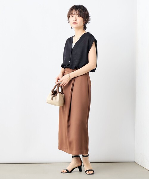 NOLLEY'S ニットジレ✨ベスト　グレー　肩タック　2024SS NOLLEY'S ベスト ジレ 「手洗い可能」ドライタッチ肩タック