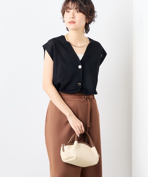 NOLLEY'S ニットジレ✨ベスト　グレー　肩タック　2024SS NOLLEY'S ノーリーズ 肩タック V前あき ベスト グレー - メルカリ