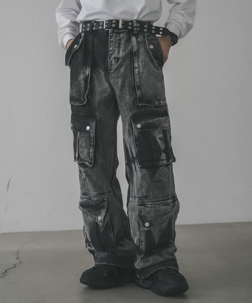 Shoowtime（ショウタイム） ワイドパンツ ジーンズ Chemically washed