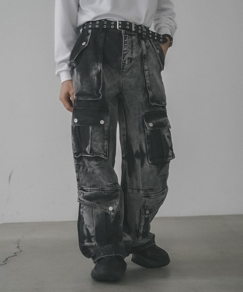 Shoowtime（ショウタイム） ワイドパンツ ジーンズ Chemically washed