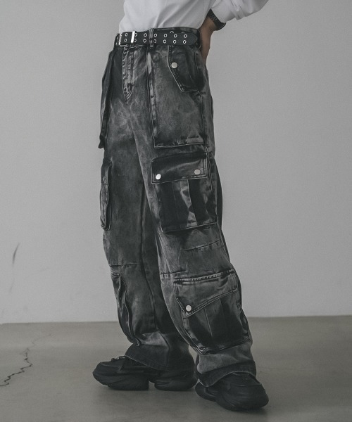Shoowtime（ショウタイム） ワイドパンツ ジーンズ Chemically washed