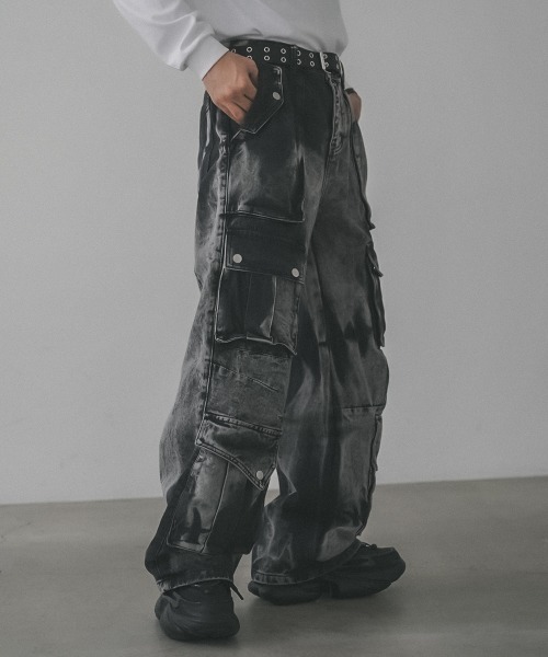 Shoowtime（ショウタイム） ワイドパンツ ジーンズ Chemically washed