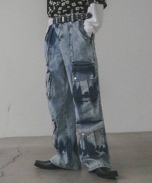 Shoowtime（ショウタイム） ワイドパンツ ジーンズ Chemically washed 