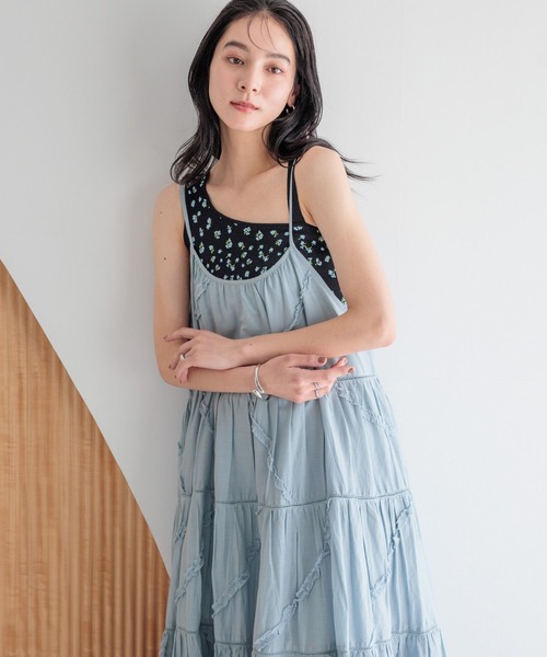 LOWRYS FARM コットンボイルキャミワンピース　ブルー LOWRYS FARM｜コットンボイルキャミワンピース | Rakuten