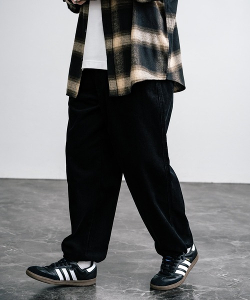 タグあり⭐︎BRIEFING コーデュロイブラックパンツ W-TUCK WIDE CORDUROY PANTS：2タック ワイドテーパード コーデュロイ