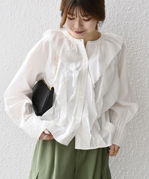 「SHIPS any」 長袖ブラウス ONE SIZE チャコールグレー レディース SHIPS any 「SHIPS any」 長袖ブラウス ONE SIZE