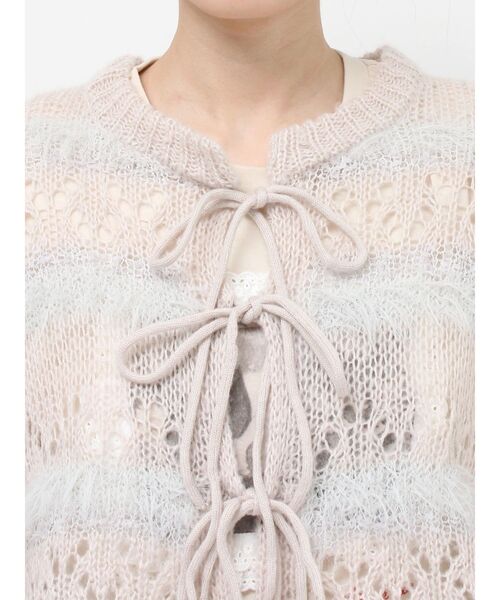merry jenny（メリージェニー） カーディガン fluffy border cardigan