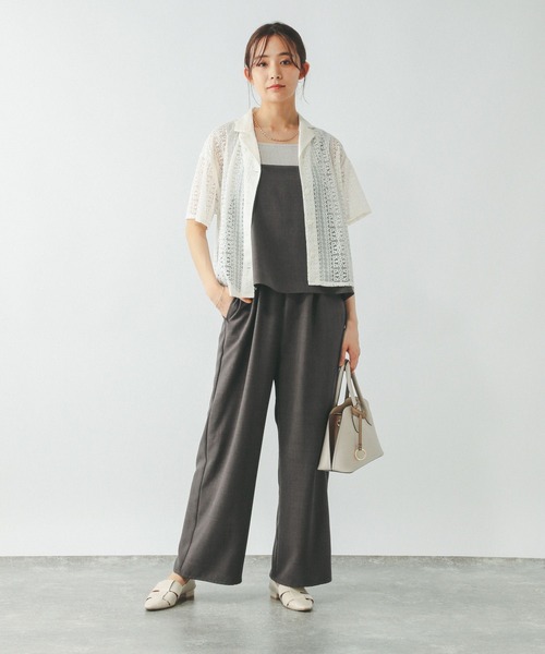 新品　グローバルワーク　グレー 冷感サロペット Tシャツセット　Mサイズ 冷感サロペ＊Tシャツセット/495699（サロペット/オーバーオール