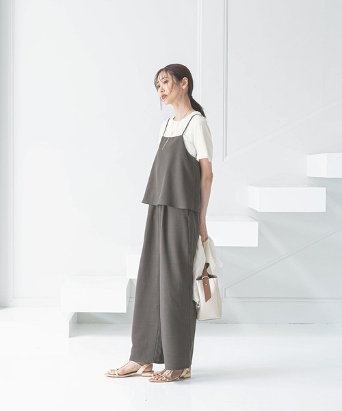 新品　グローバルワーク　グレー 冷感サロペット Tシャツセット　Mサイズ GLOBAL WORK サロペット オーバーオール 冷感サロペ＊Tシャツ