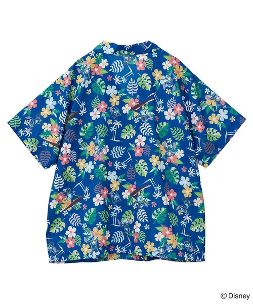 新品未使用  bahama × Disney アロハシャツ　青 Disney ブラウス シャツ スティッチ/アロハシャツ レディース
