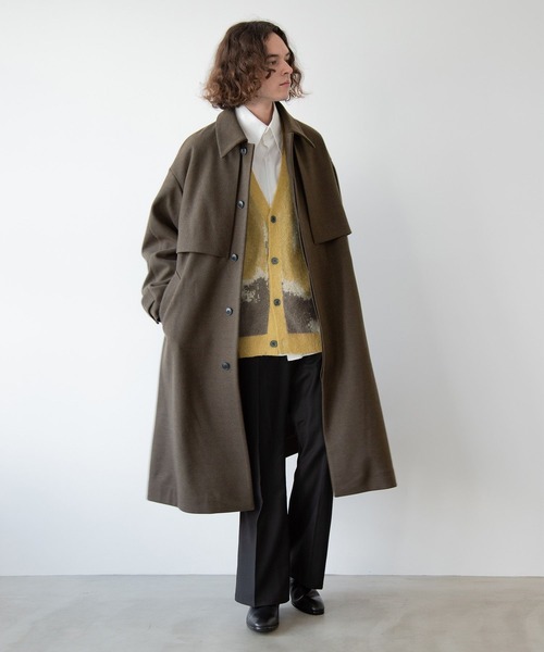 HARE（ハレ） ステンカラーコート MEDIUM ブルー メンズ : ZOZOTOWN