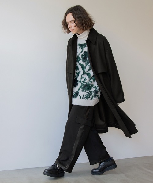 HARE（ハレ） ステンカラーコート MEDIUM ブルー メンズ : ZOZOTOWN