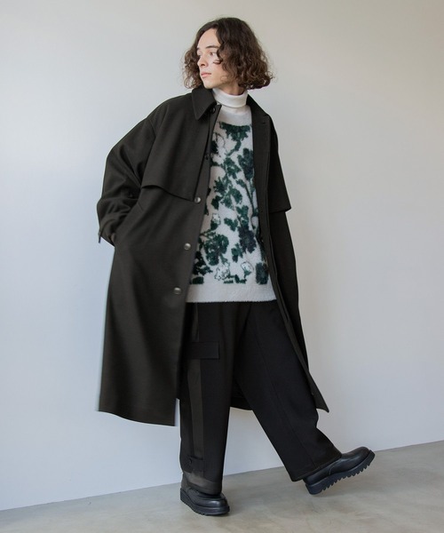 HARE（ハレ） ステンカラーコート MEDIUM ブルー メンズ : ZOZOTOWN