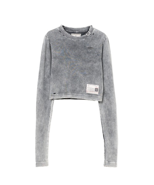 tシャツ Bleached Cropped Long Sleeve T-shirt レディース