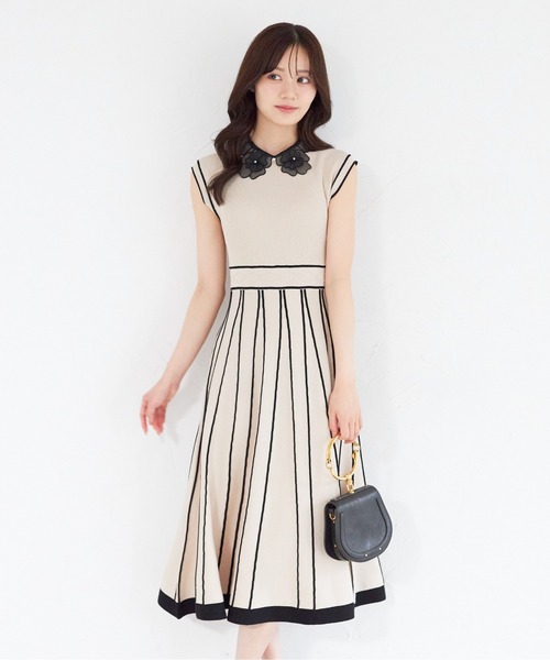 【 激レア 】 DAISY LOVERS / かぎ編み ニットワンピース y2k セール】マルチボーダーかぎ編みニットワンピース（ワンピース