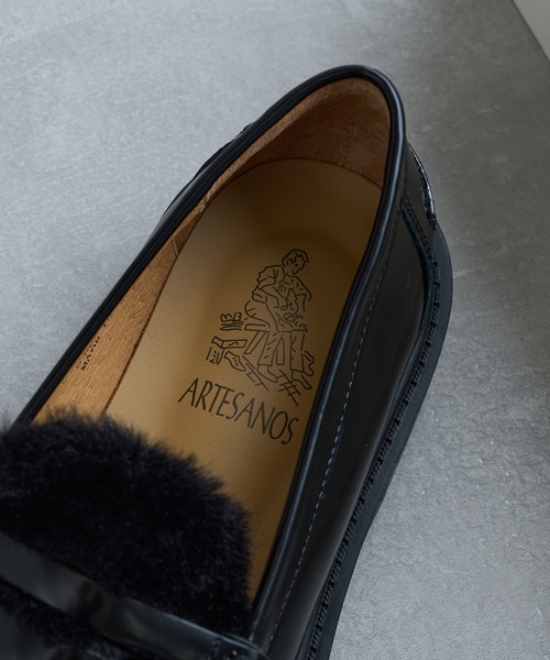 ARTESANOS（アルテサノス） ローファー 「ARTESANOS」ファー付き厚底