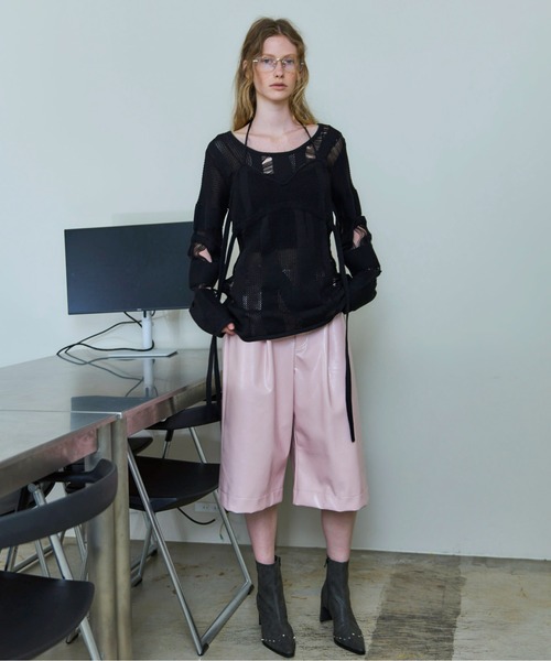 MAISON SPECIAL パンツ Leather Shorts/レザーショートパンツ