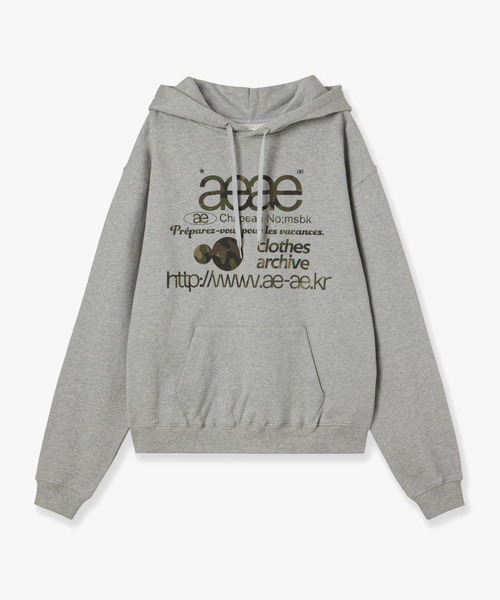 aeae トレーナー スウェット 裏起毛 WEB LOGO LOOSED HOODIE 