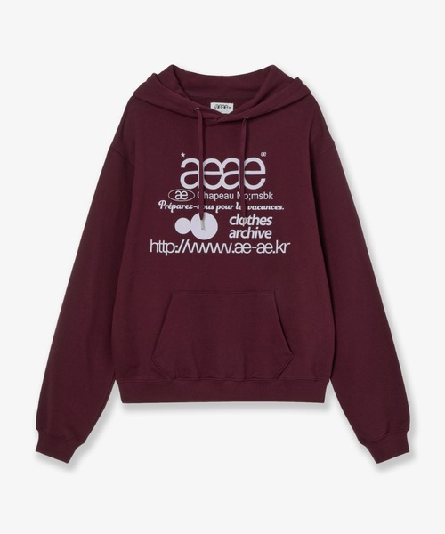 aeae トレーナー スウェット 裏起毛 WEB LOGO LOOSED HOODIE