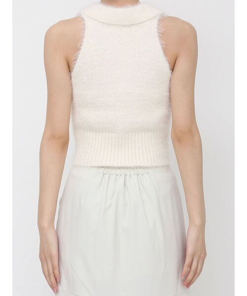 EATME シャツカラーアンサンブルニットTOP バイカラーキャミニット セーター ニット EATME（イートミー） ホワイト トップス