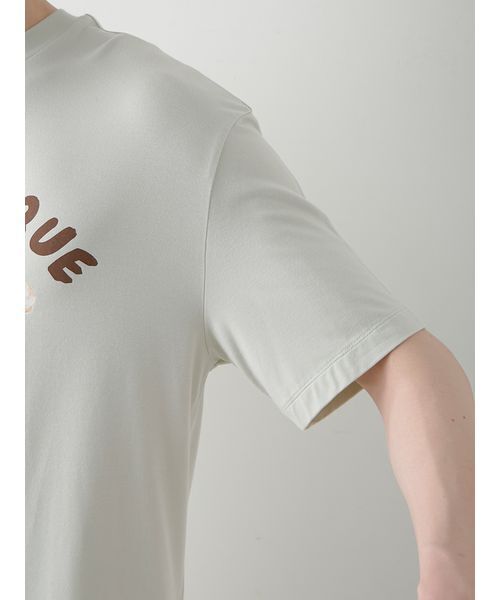 新品 ジェラートピケ Cat柄ワンポイントTシャツ＆ロングパンツ アイボリー gelato pique（ジェラートピケ） パジャマ 「ONLINE限定」「HOMME