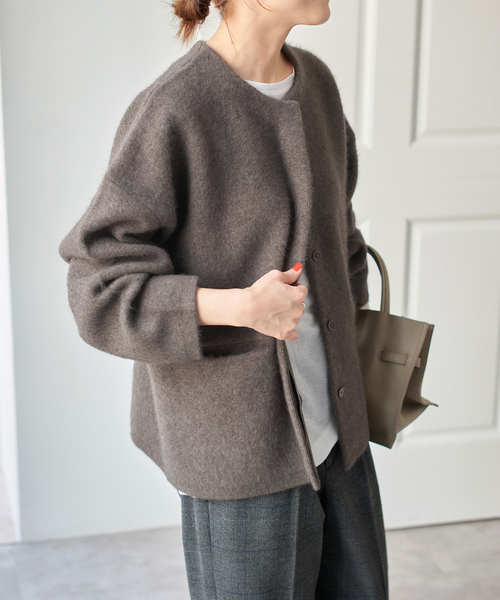 スピックアンドスパン フォックスウールカーディガン 茶 ブラウン 新品未使用 Spick＆Span（スピック アンド スパン） カーディガン フォックス