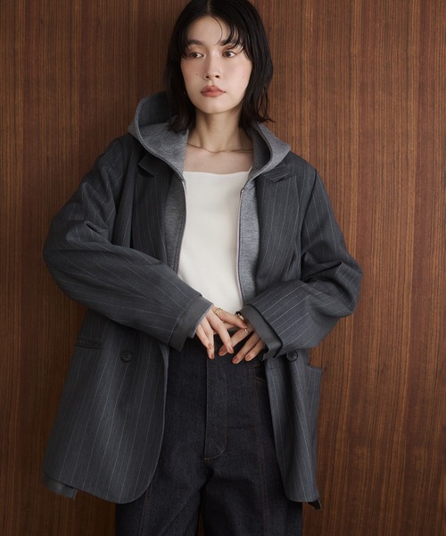 hunch（ハンチ） パーカー ダンボール ジップパーカー レディース