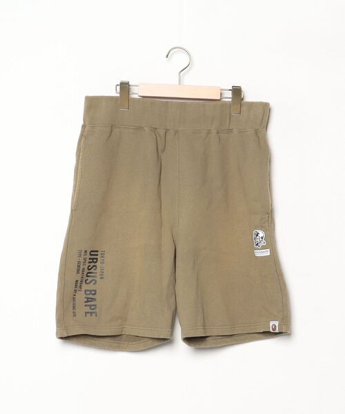 「A BATHING APE」 「URSUS BAPE」ハーフパンツ X-LARGE オリーブ メンズ