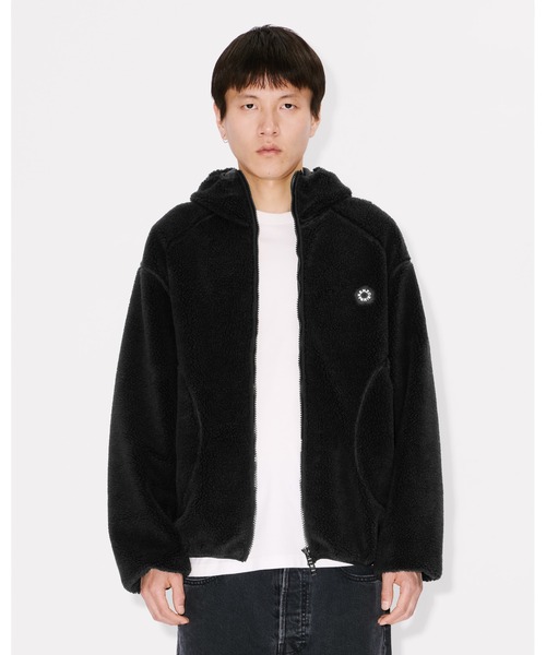 KENZO ボアジャケット ブラック KENZO（ケンゾー） ブルゾン アウター 'Boke Flower 2.0' ポーラー