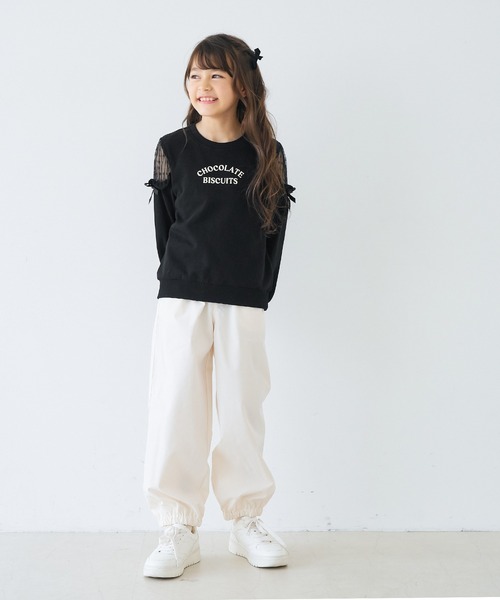 coca（コカ） トレーナー キッズ 肩あきチュールスウェットトップス