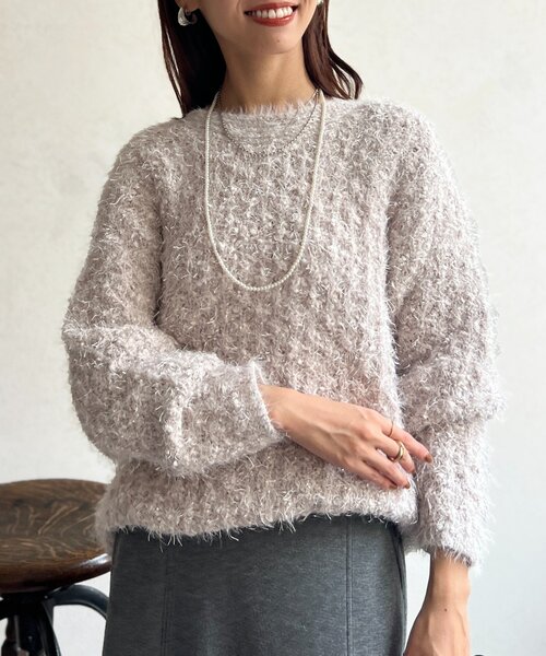 Chez toi（シェトワ） ニット セーター ラメフェザーモールネッププル
