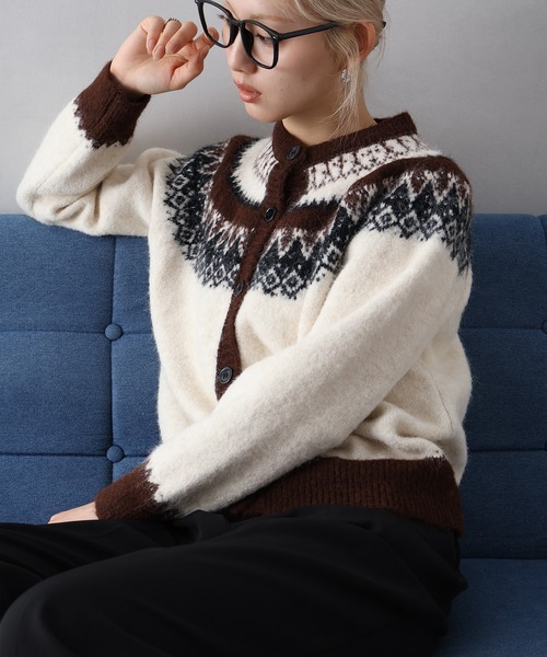 求心カーディガン　グレー SpRay（スプレイ） カーディガン シェットランド求心カーディガン