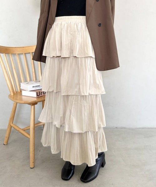 スカート ティアードフリルロングスカート : ZOZOTOWN Yahoo!店 - 通販