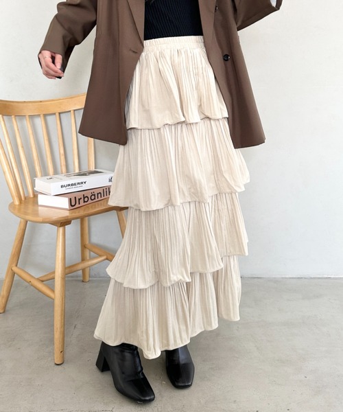 スカート ティアードフリルロングスカート : ZOZOTOWN Yahoo!店 - 通販