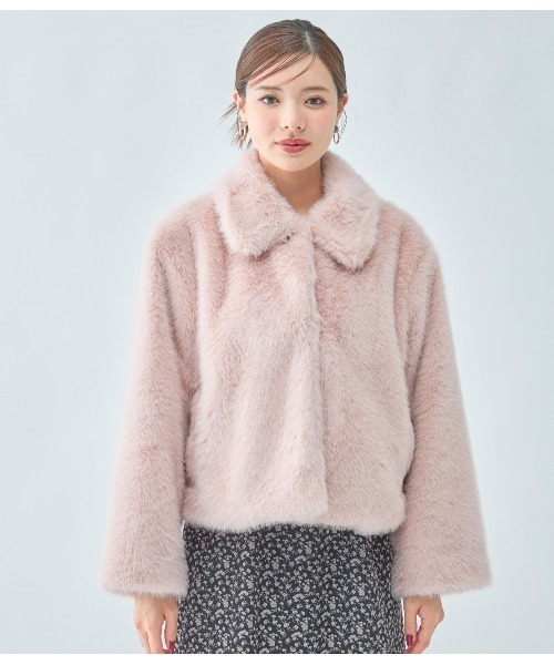 BABY ファーショートコート 大人気ピンク⭐︎ PEACH JOHN（ピーチジョン） コート アウター エコファーショート