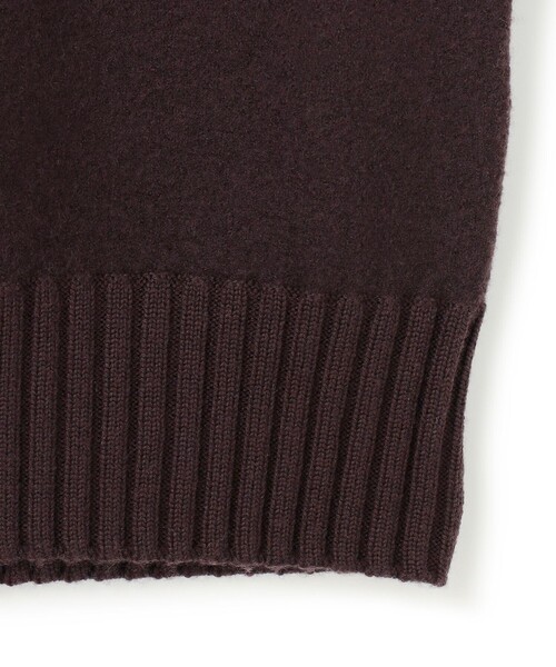 ニット セーター ボイルドウールコンビ ジップ タートルニット