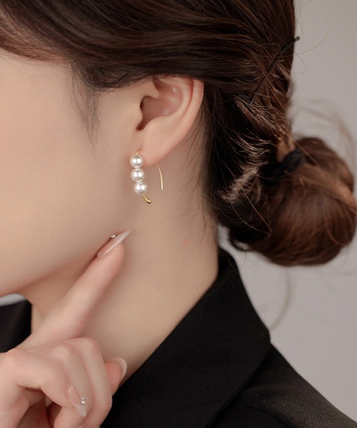 IRADOWL（アイラドール） ピアス フック型パールピアス レディース